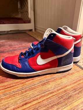 Nike giants custom High-Top Sneakers in Red, Blue and White